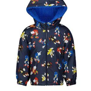 Jacket 24 M Packable Pillow Fleece Sherpa Plush Zip Coat Hooded Sonic Hedgehog